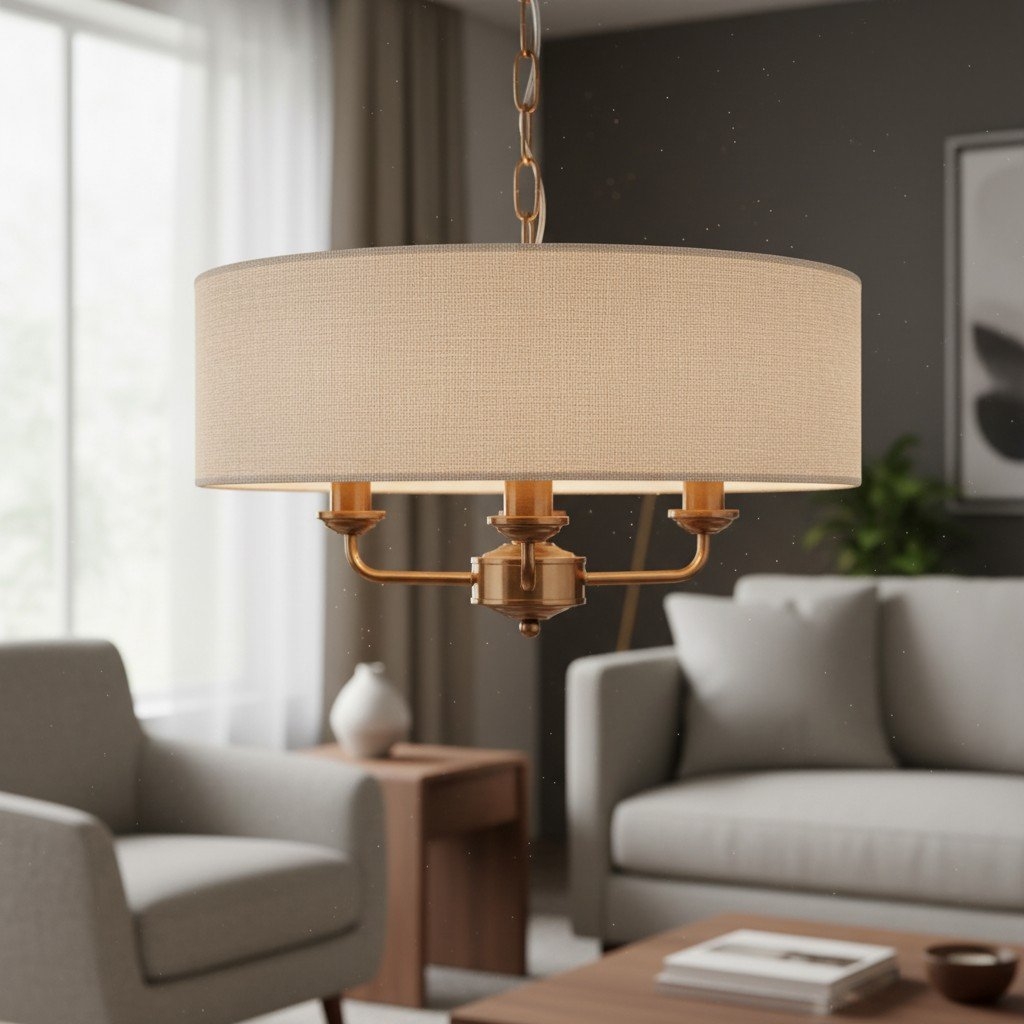 Tela Pendant - Elegant Linen Shades and Classic Dining Room Lighting T667