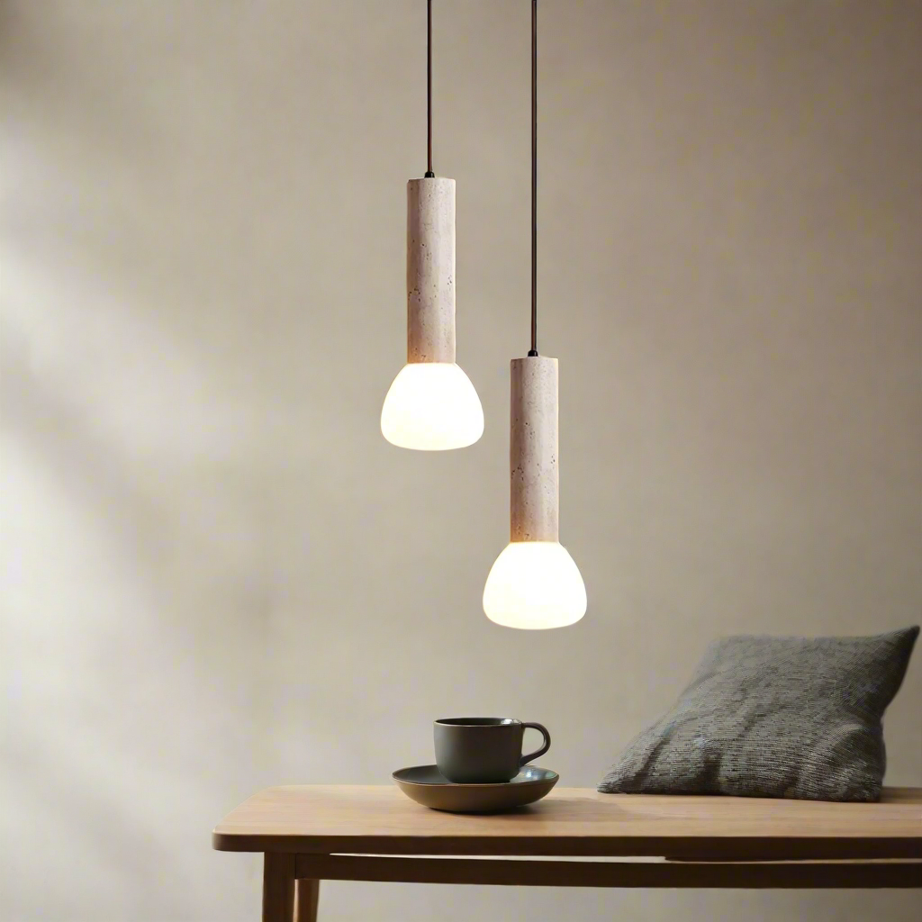 Elegant Travertine Cream Style Pendant Light T2144