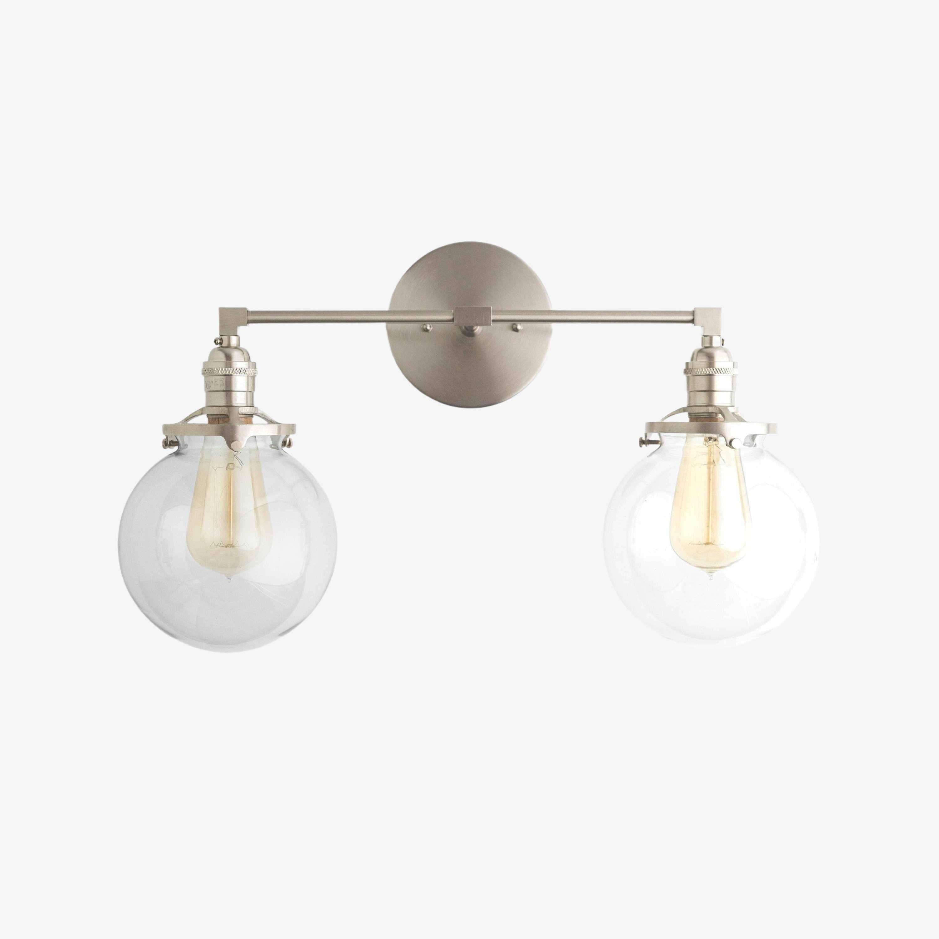 Lumio Globe Glass Globe Vanity Light - Modern Two Light Bathroom Sconce T309
