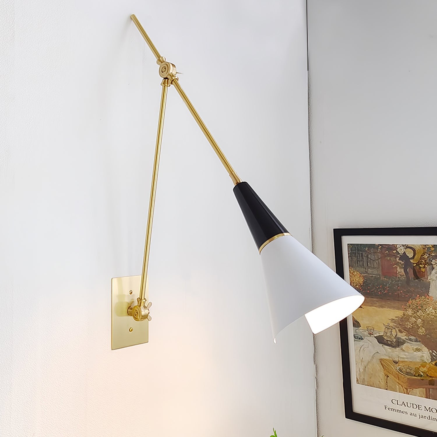 Vintage Metal Adjustable Swing Arm Wall Lamp G37