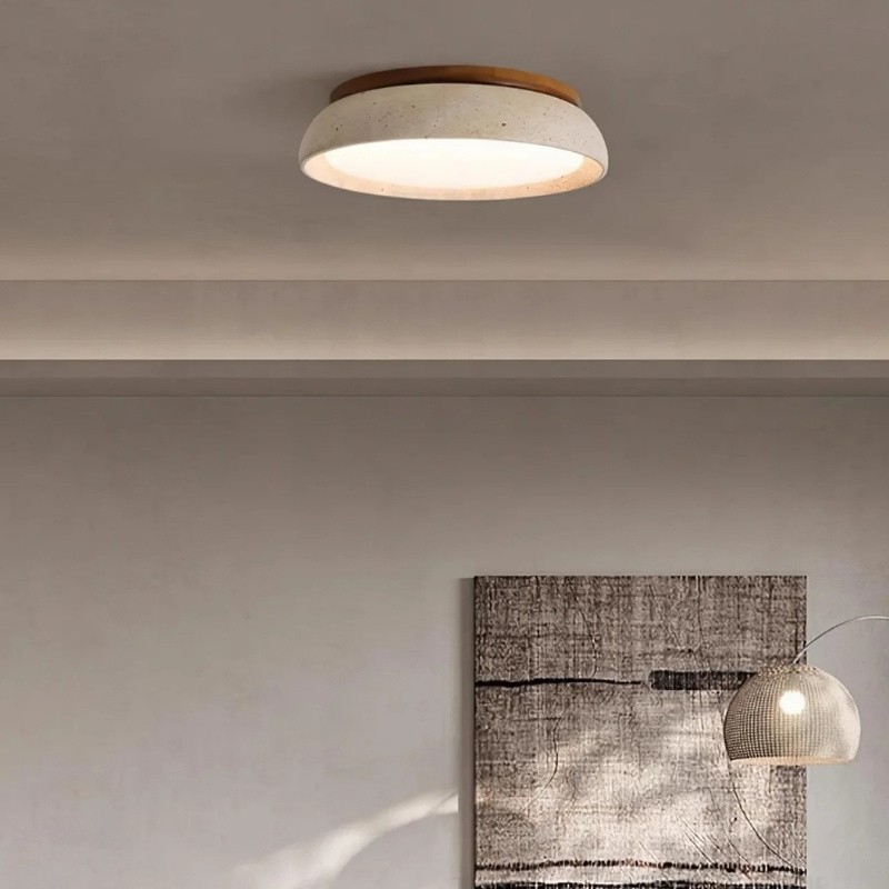 Wabi Sabi Travertine Round Ceiling Lamp - Light for Living Room S290