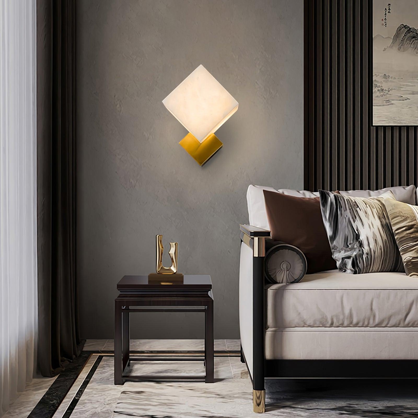 Block Alabaster Wall Sconce T1611