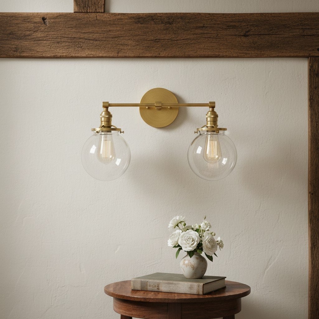 Lumio Globe Glass Globe Vanity Light - Modern Two Light Bathroom Sconce T309
