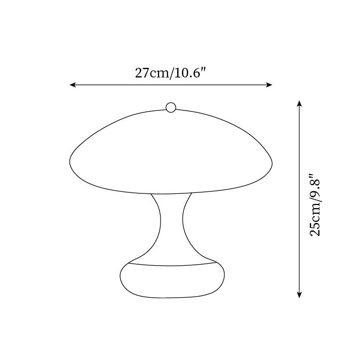 Mushroom Shape Curved Table Lamp M90
