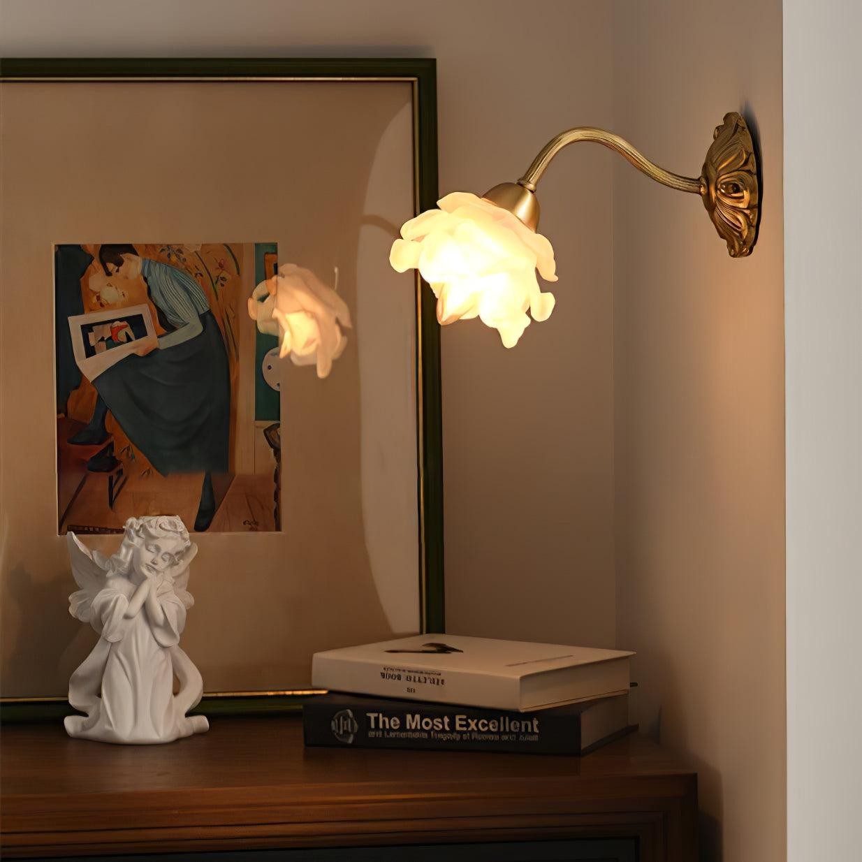 Brass Rose Wall Light M299