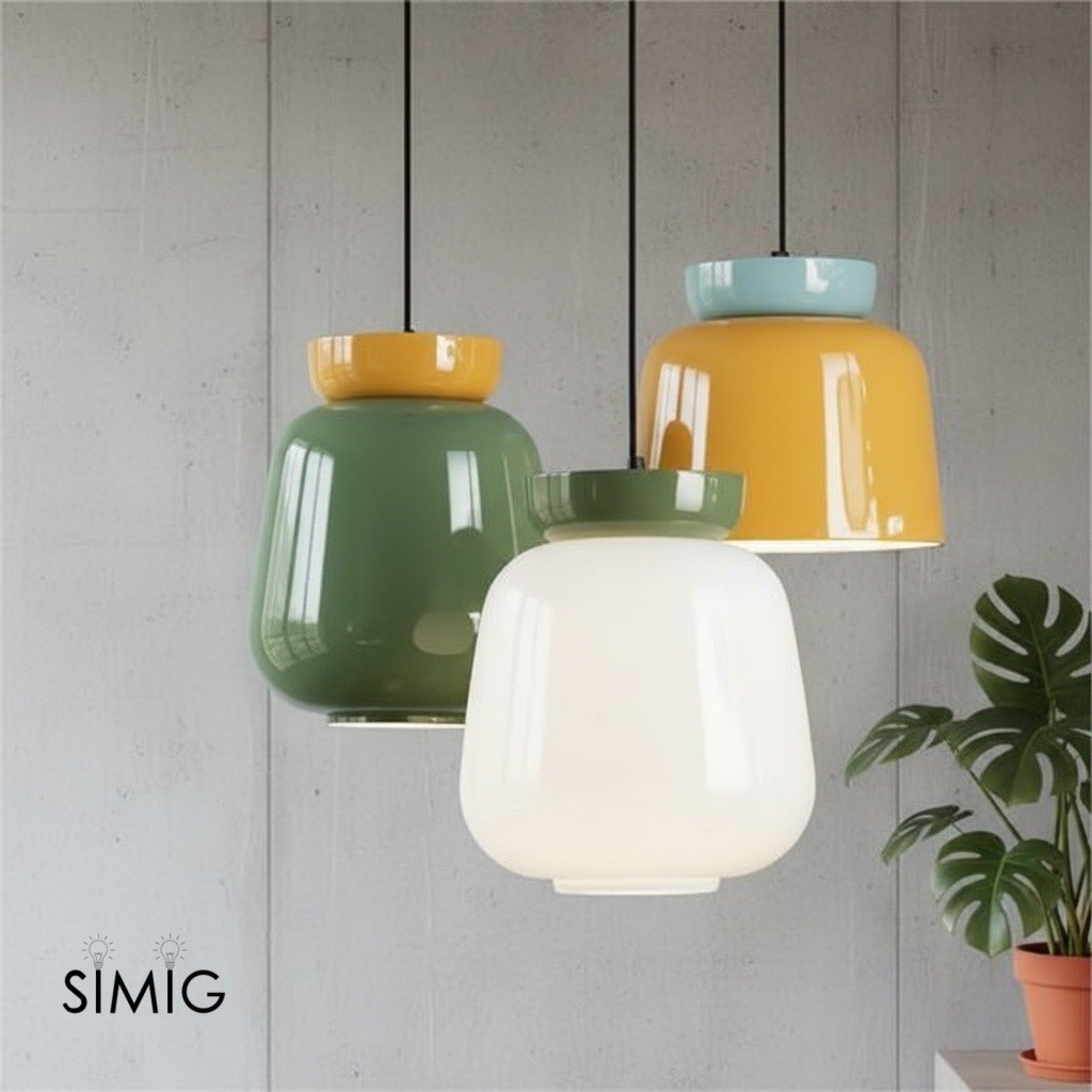 Fiesta Colorful Bowl-Shaped Pendant Light - Modern Ceramic for Dining Room T068