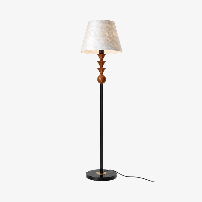 Micahell Modern Floor Lamp - Cascading Shell Shade Standing Lamp for Bedroom T2195
