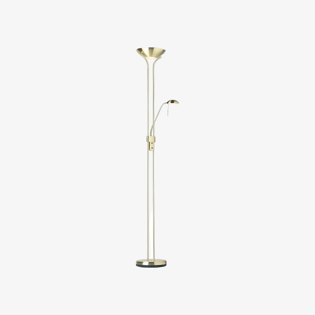Linexis Art Deco Metal & Opal Glass Floor Lamp - Dual-Light Design for Modern Interiors T942