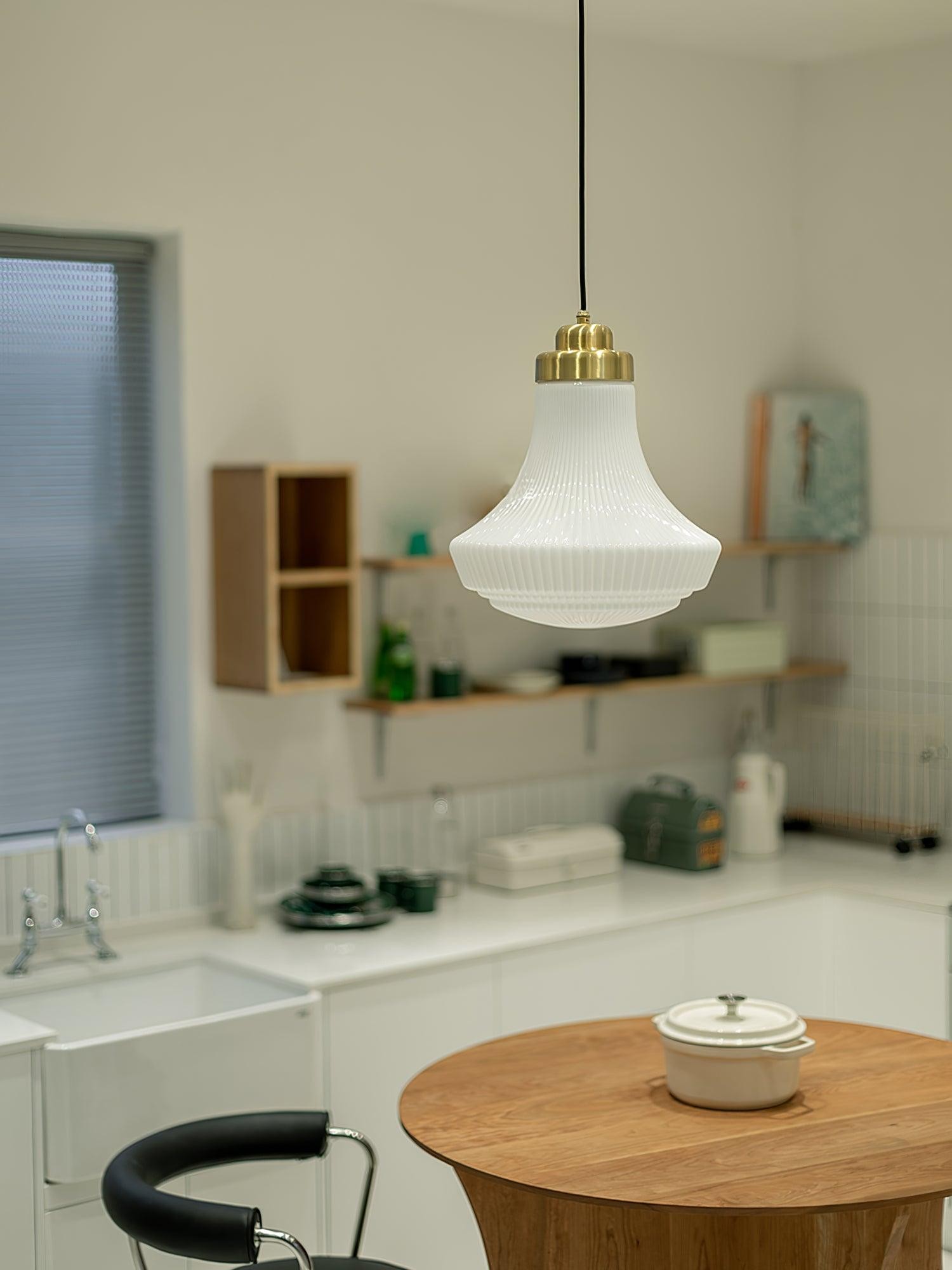 Classical Brass Alabaster Glass Pendant Lamp M318