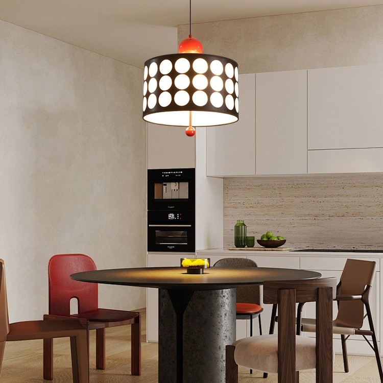 Polka Dot Lattice Pendant Lamp - French Vintage Light for Dining M165