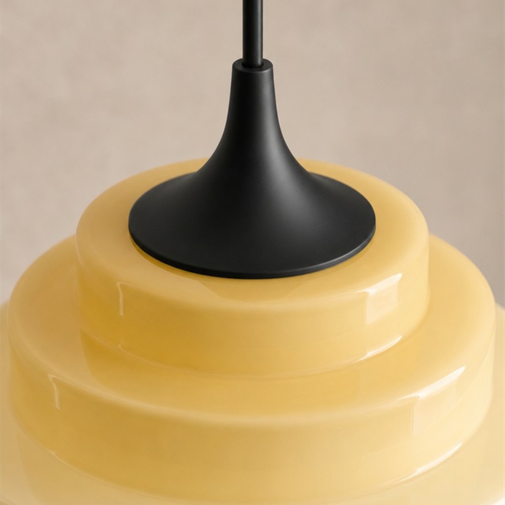 Sanenos Retro Geometric Glass Pendant Light - Gradient Glass Shade for Living or Dining Room T2193