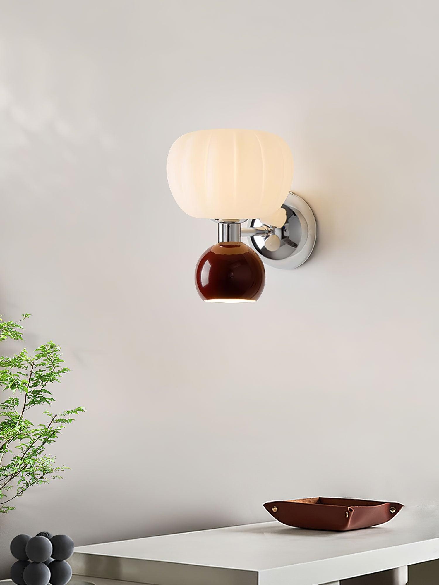 Cream Style Bedroom Bedside Pumpkin Wall Sconce M437