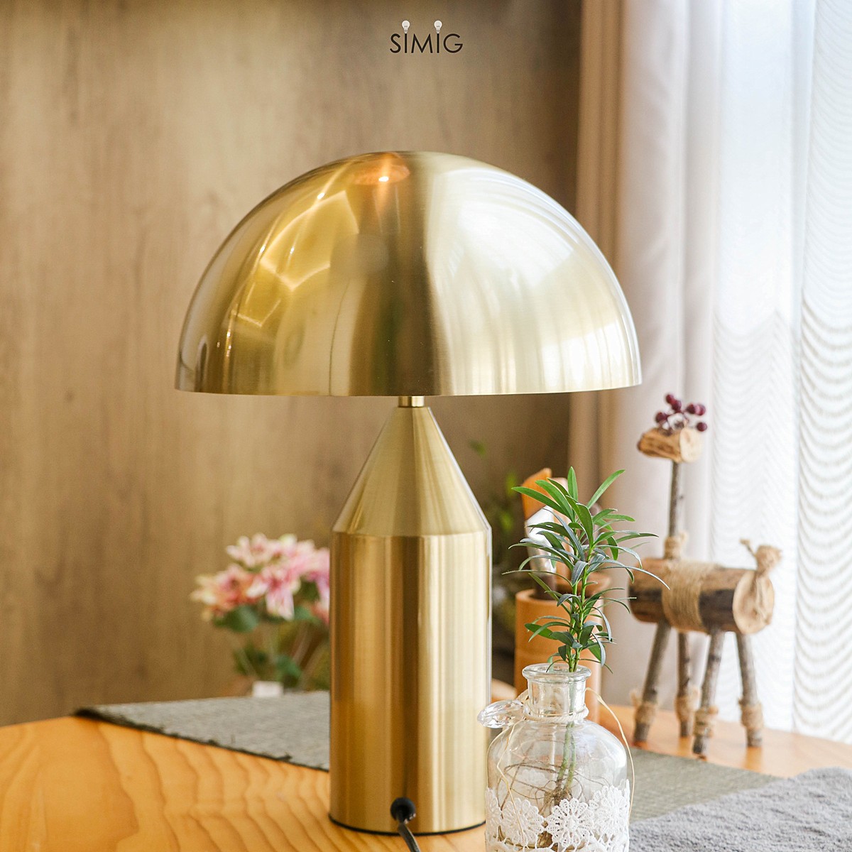HaloVell Table Lamp Sculptural Dome - Modern Bedroom Lighting