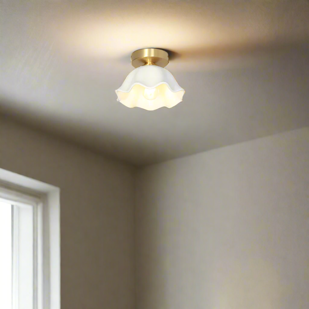 Blossom Glow Mid-Century Ceramic Ceiling Light T2176