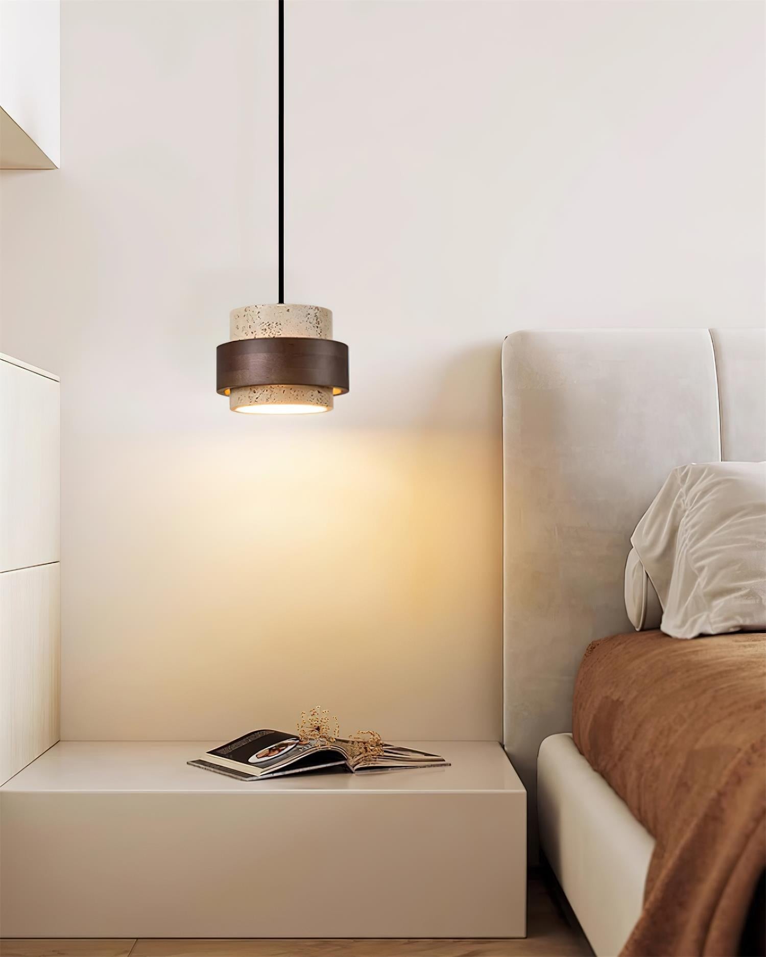 Travertine Drum Minimal Pendant - Kitchen Island Light M169
