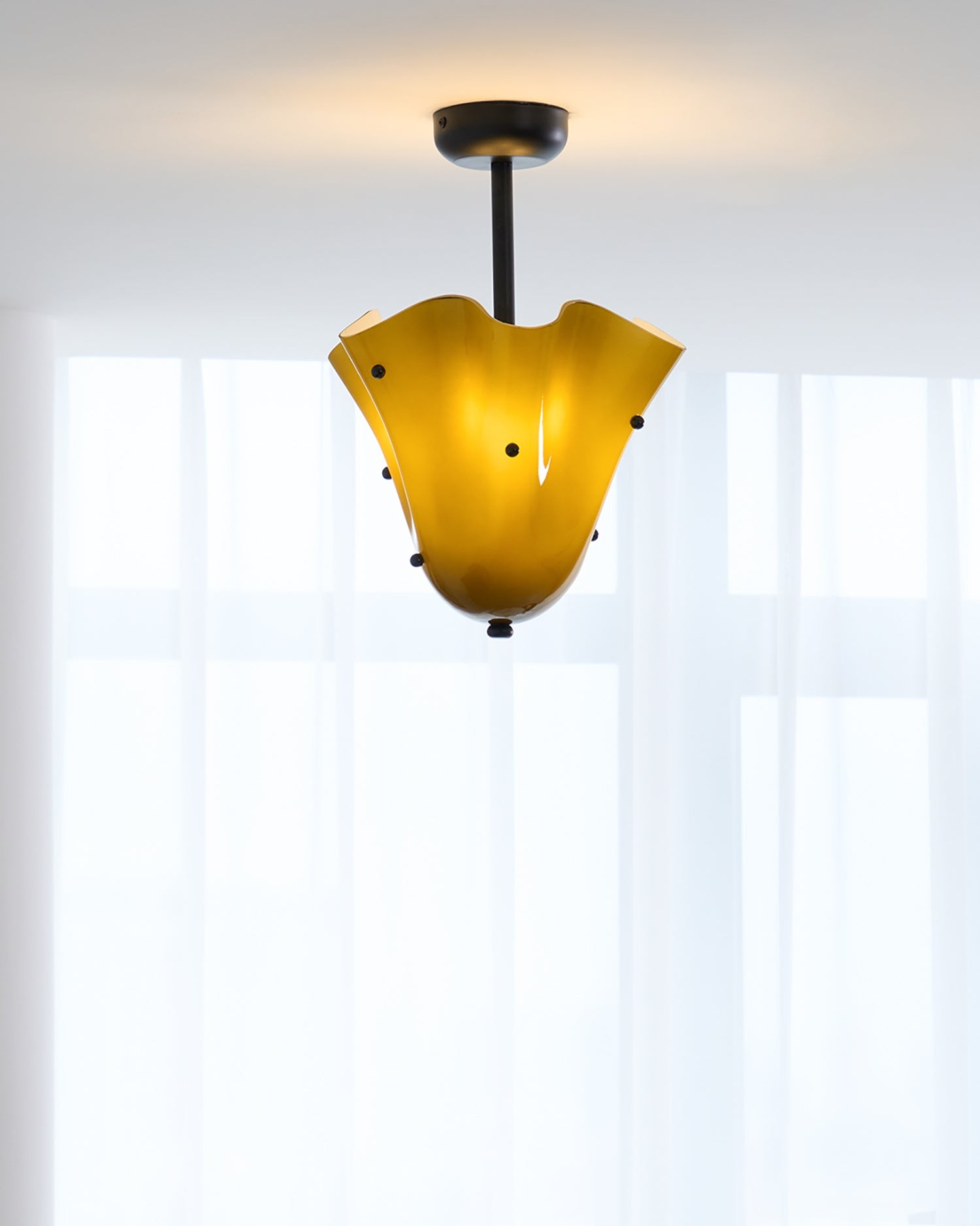 Bellina Petal Fold Glass Ceiling Light - Artistic Fixture for Bedroom T282