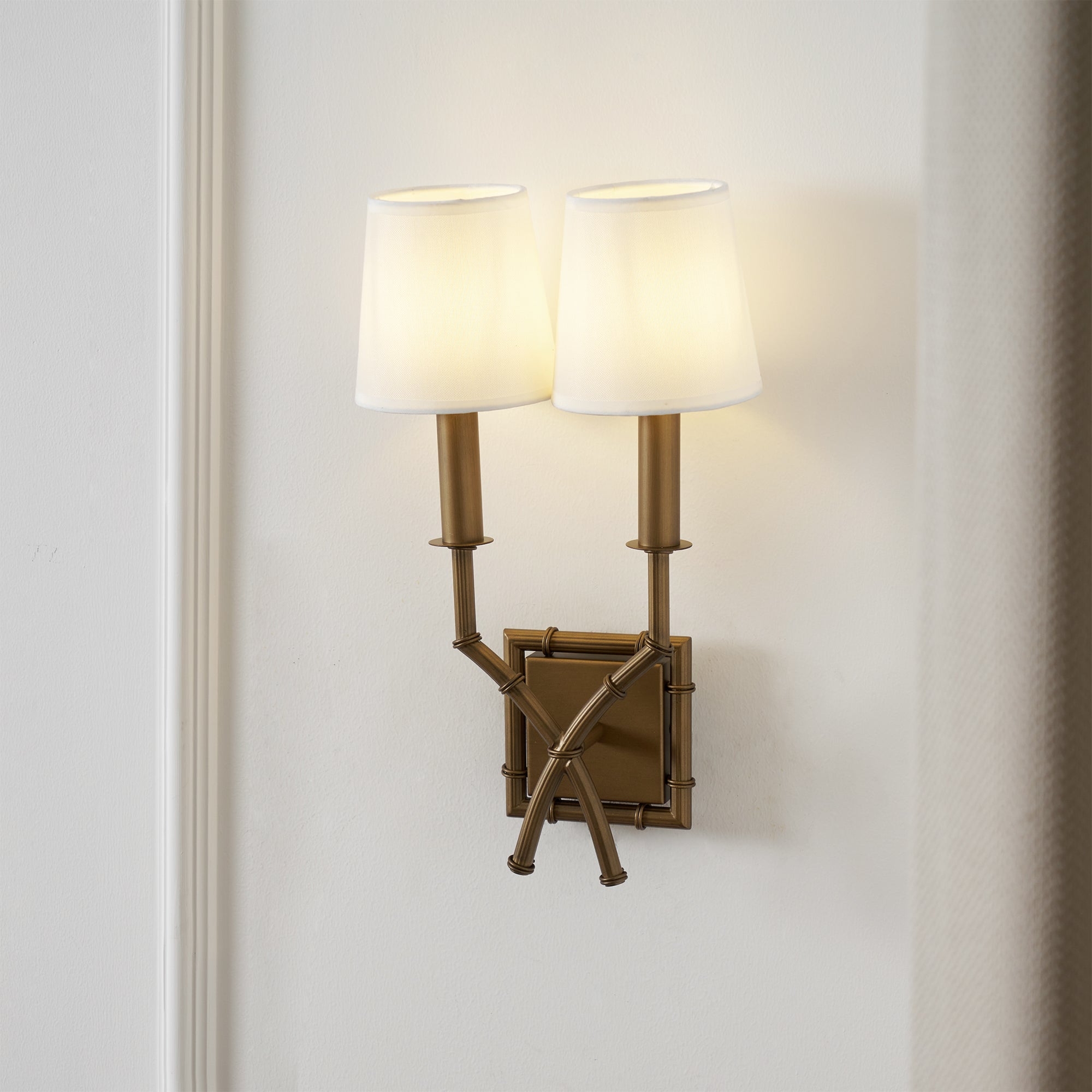 Double Arm Bamboo Sconce T1810