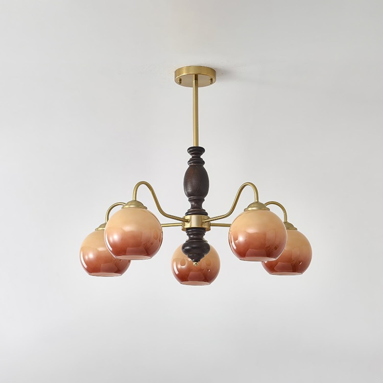 French Medieval Style Caramel Orb Chandelier M567