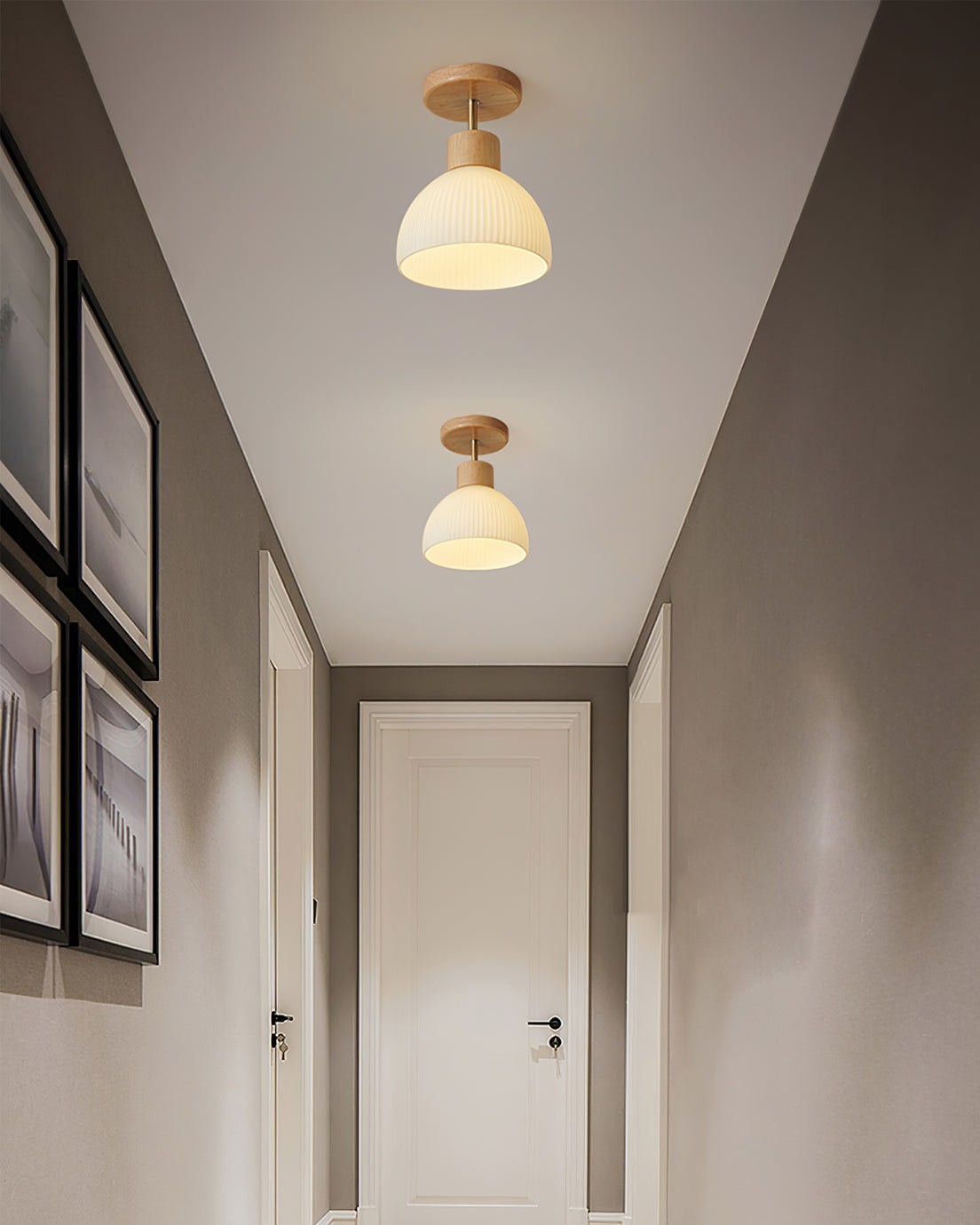 Nordic Wood Style LED Ceiling Lamp M76