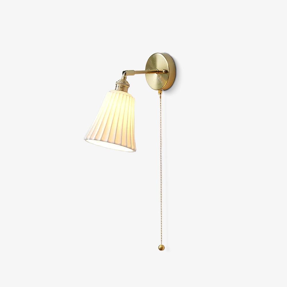 Modern Pull Cord Metal Ceramics Indoor Wall Lamp for Bedroom M401