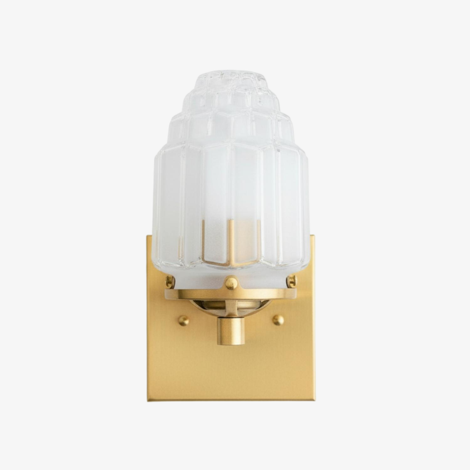 Tierlux Glass Art Deco Wall Sconce - Glass Frosted Globes with Skyscraper Globe T294
