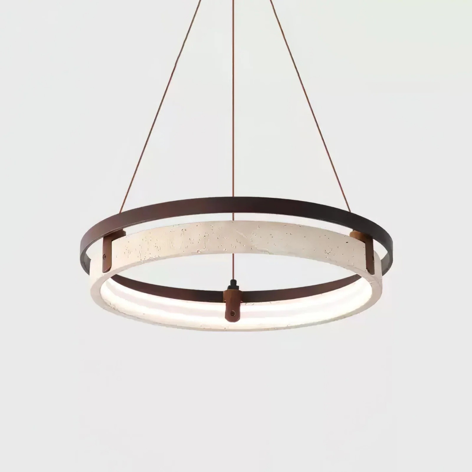 Contemporary Elegant Travertine Ring Pendant Light S288