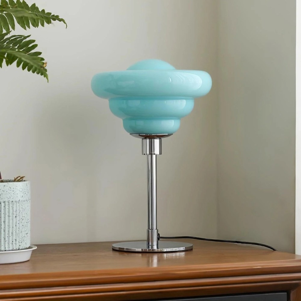 Modern Table Lamp Featuring Textured Glass Shade S247