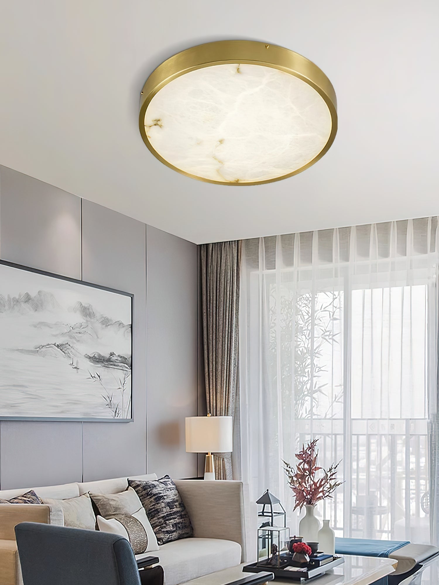 Geometric Alabaster Recessed Ceiling Light T1655