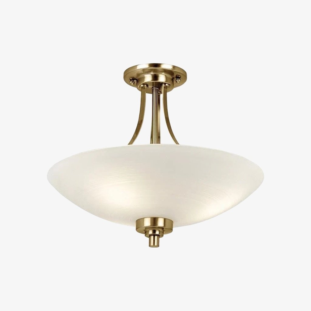 Lunetal Timeless Three-Arm Structure Semi Flush Chandelier - Vintage Pendant Light for Bedroom or Entry T839