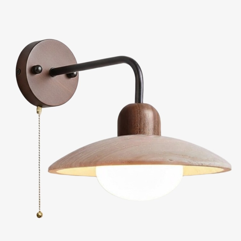 Discra Minimalist Sculptural Circular Wall Lamp —  Natural Style Wall Fixture for Hallway and Bedroom U18