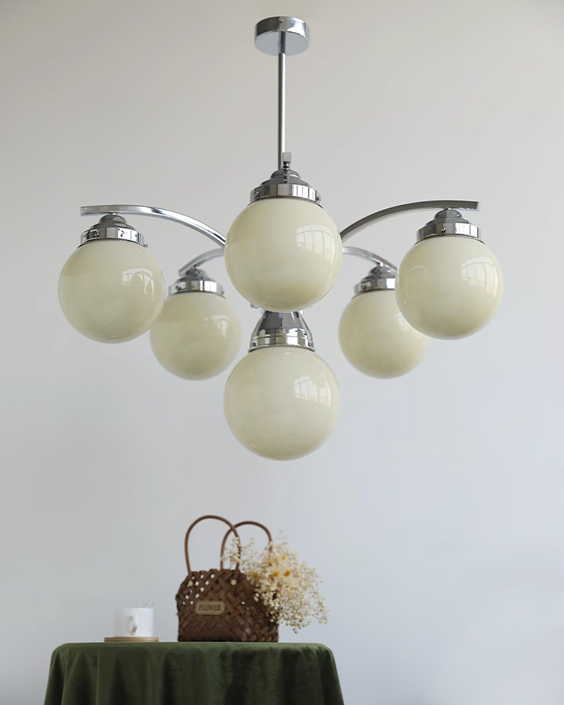 French Elegant Glass Orb Chandelier M427