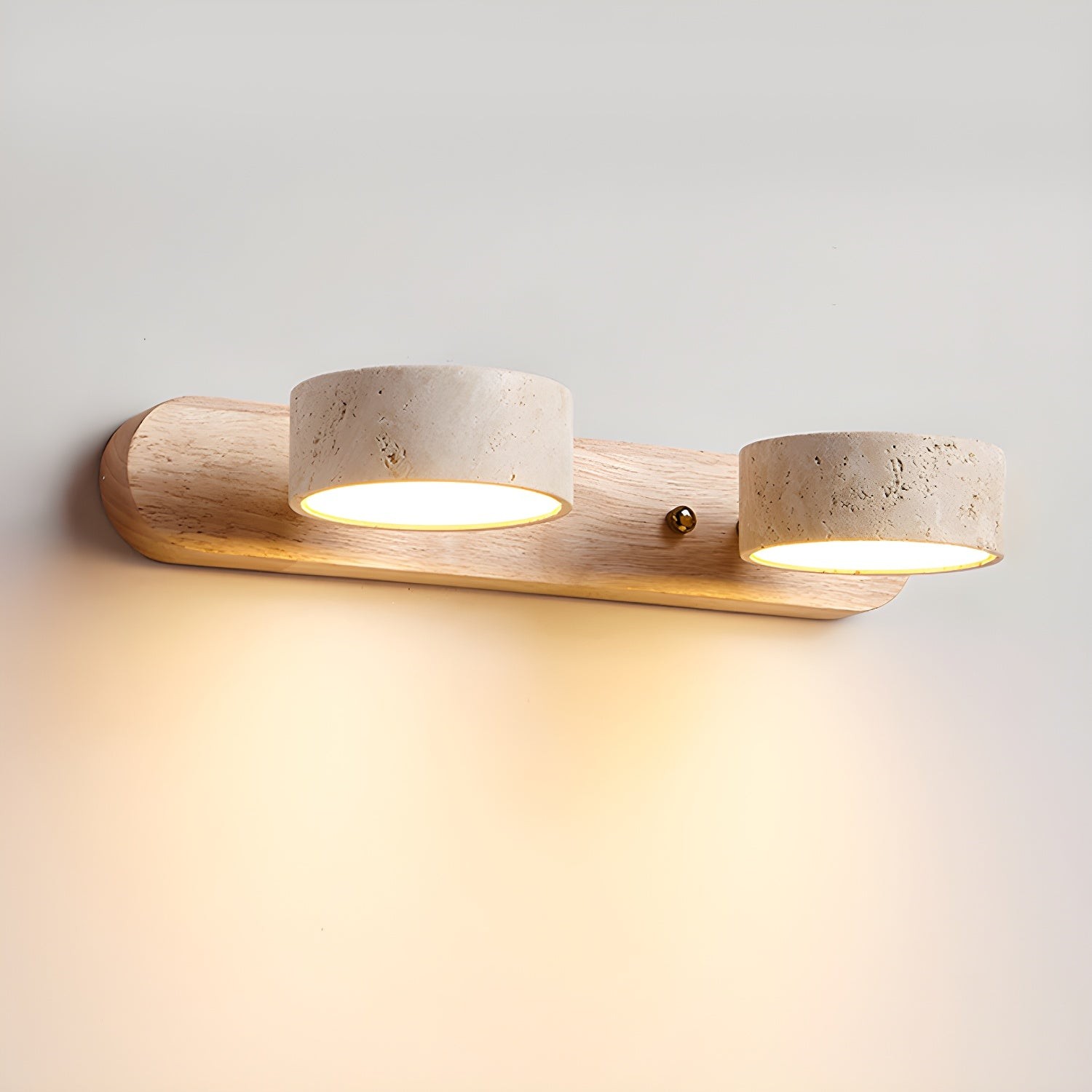 Travertine Walnut Multi Light Sconce - Bedroom Wall Lamp G115