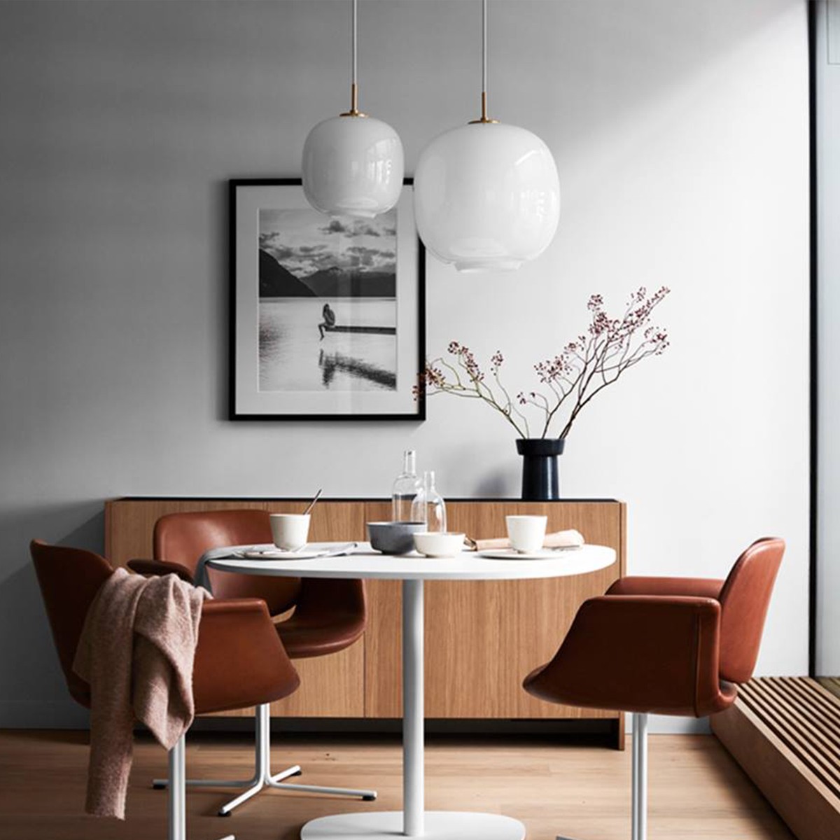 Classic Opal Glass Orb Pendant Lamp