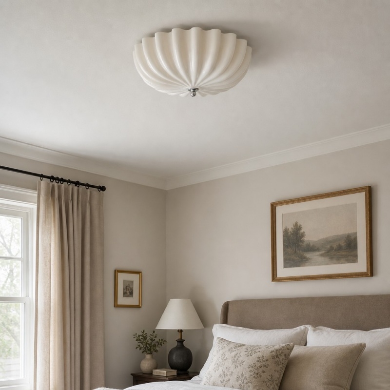 Durnic Cream Style Ceiling Light - Modern Flush Mount Lamp for Bedroom Dining Room T2278
