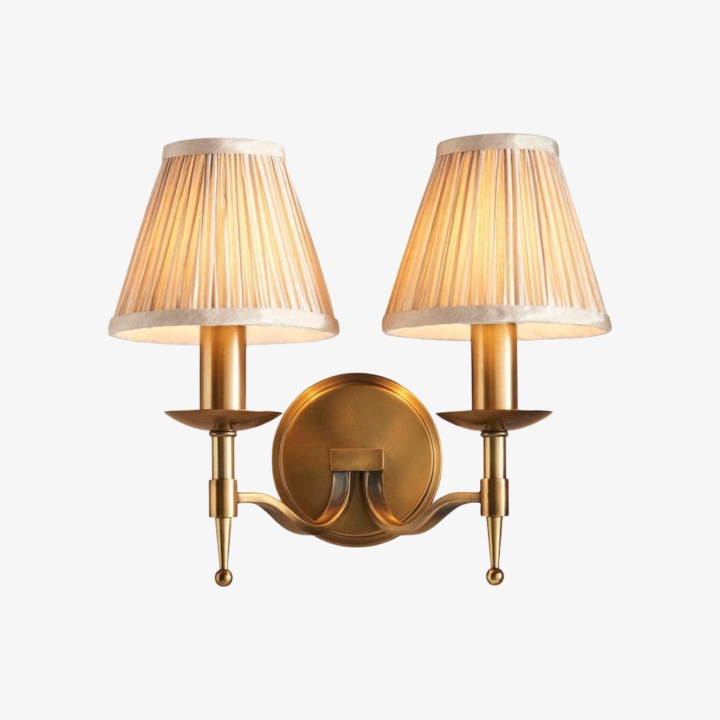Tela Wall Light - Fabric Shade with Brass Frame for Living Room T655