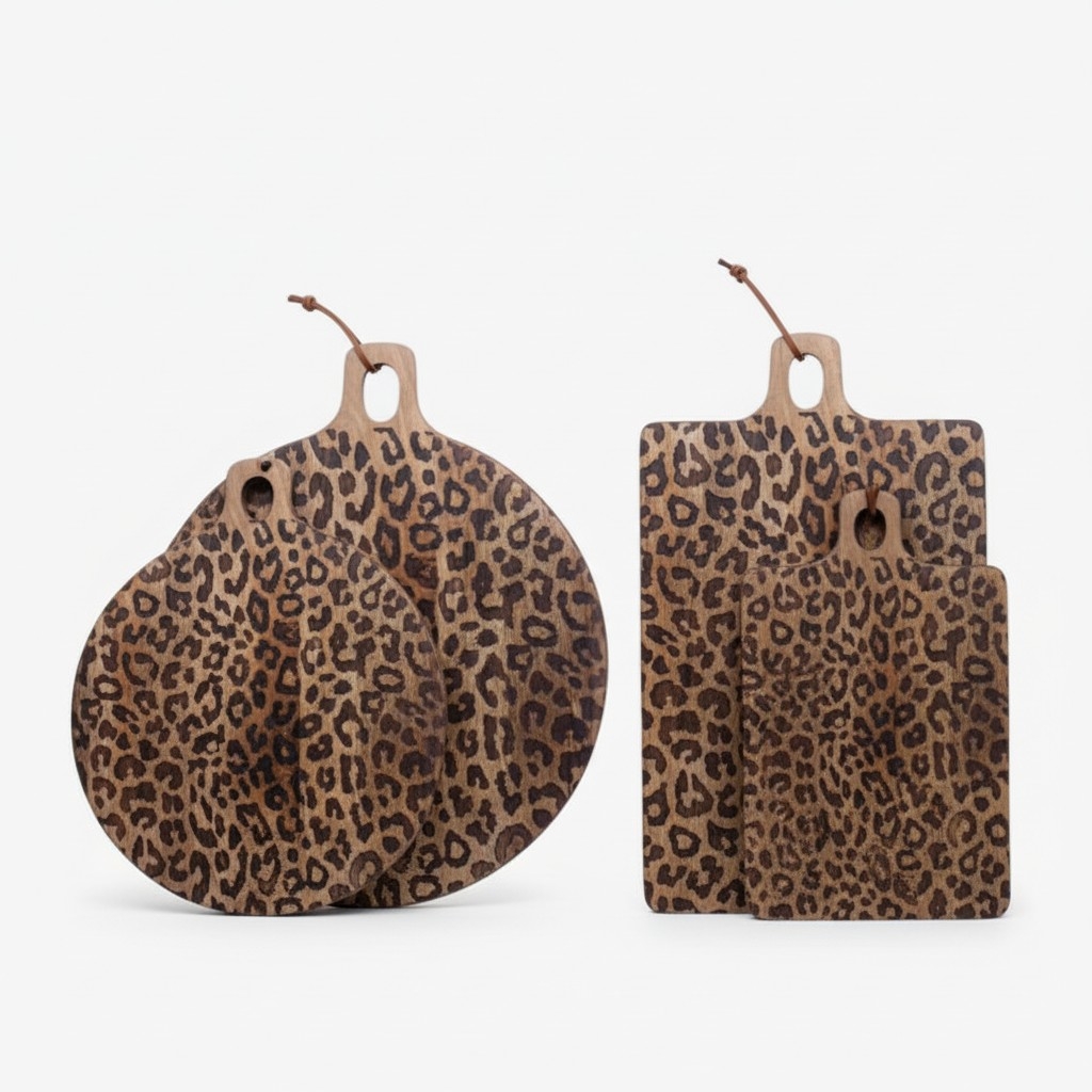 Lepwood Round and Square Leopard Board – For Entertaining Guests T1163