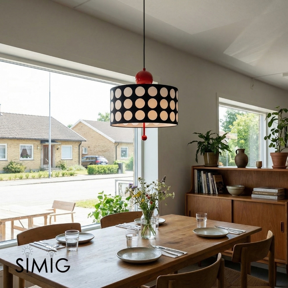 Polka Dot Lattice Pendant Lamp - French Vintage Light for Dining M165