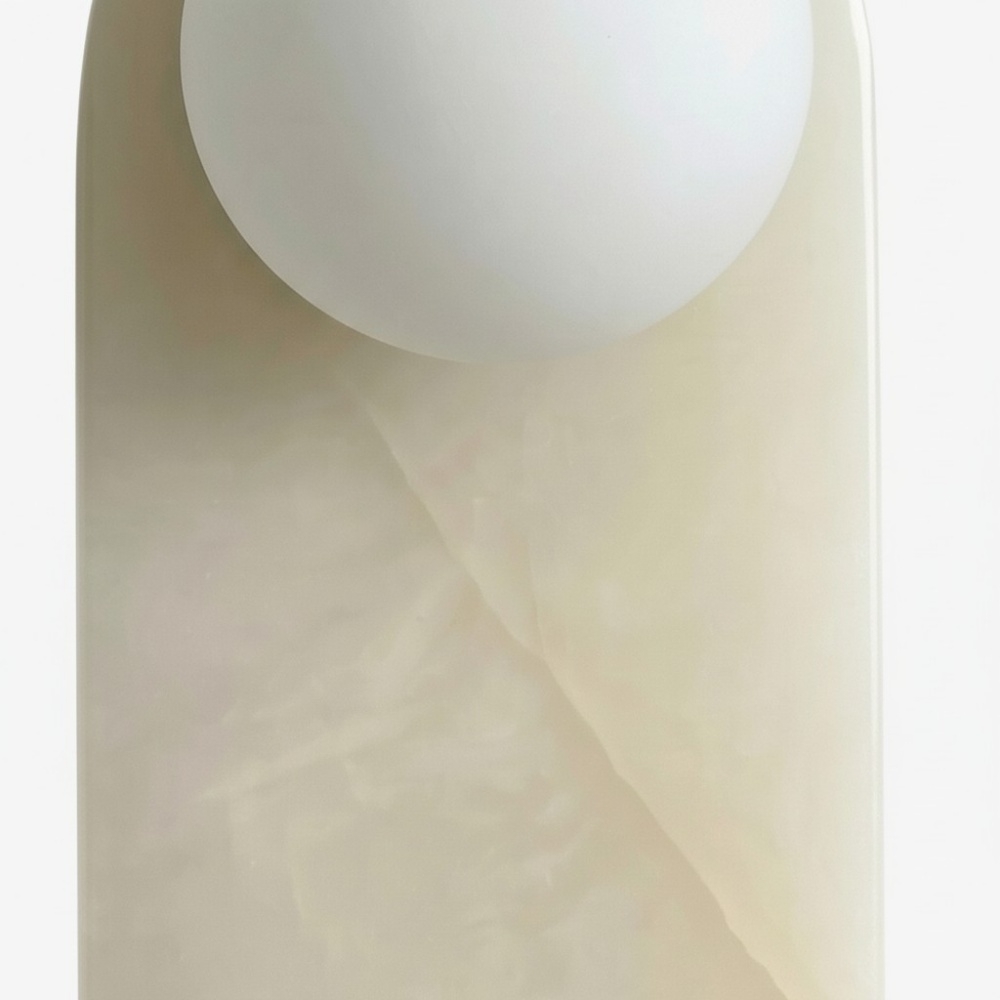 Vinbrea Stone Wall Lamp Organic Texture - Mid-Century Accent Light for Bedroom and Hallway T1221