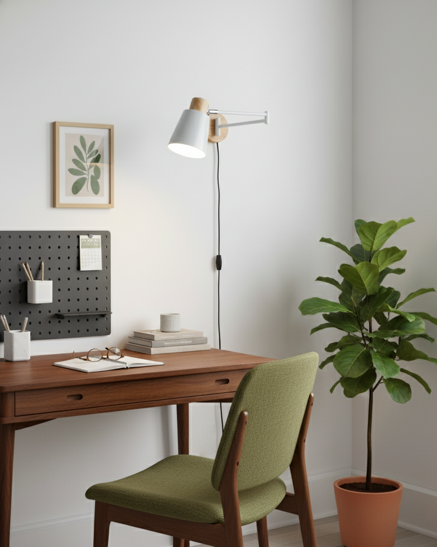Collin Adjustable Plug In Wall Lamp T1489