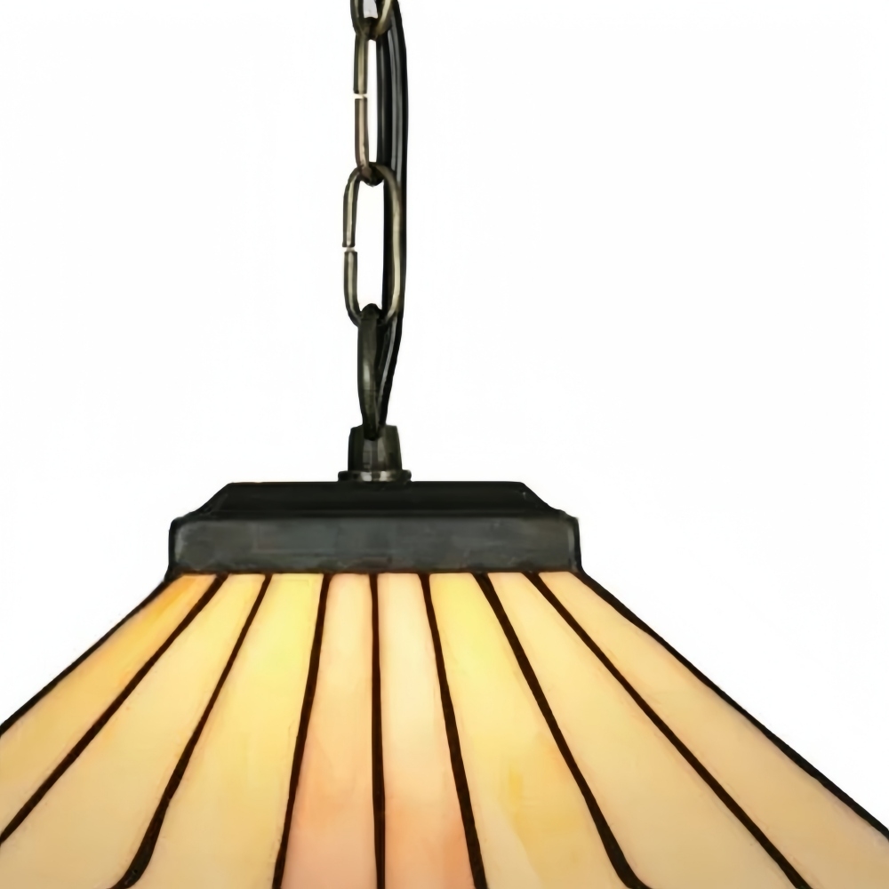 TF Camillo Classic Patterned Pendant Light - Stained Glass Lamp for Bedroom or Hallway T817