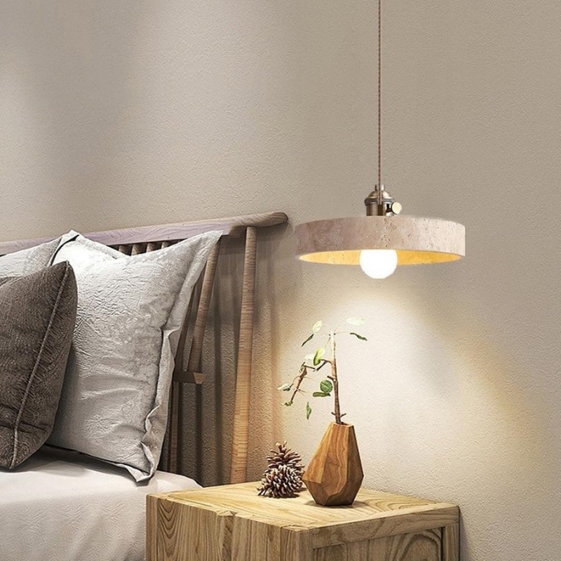 Mid Century Travertine Pendant Lamp – Vintage Copper Lighting S281