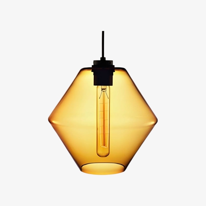 Modern Geometric Glass Pendant Light - Home Decor Multiple Colors Lighting S377