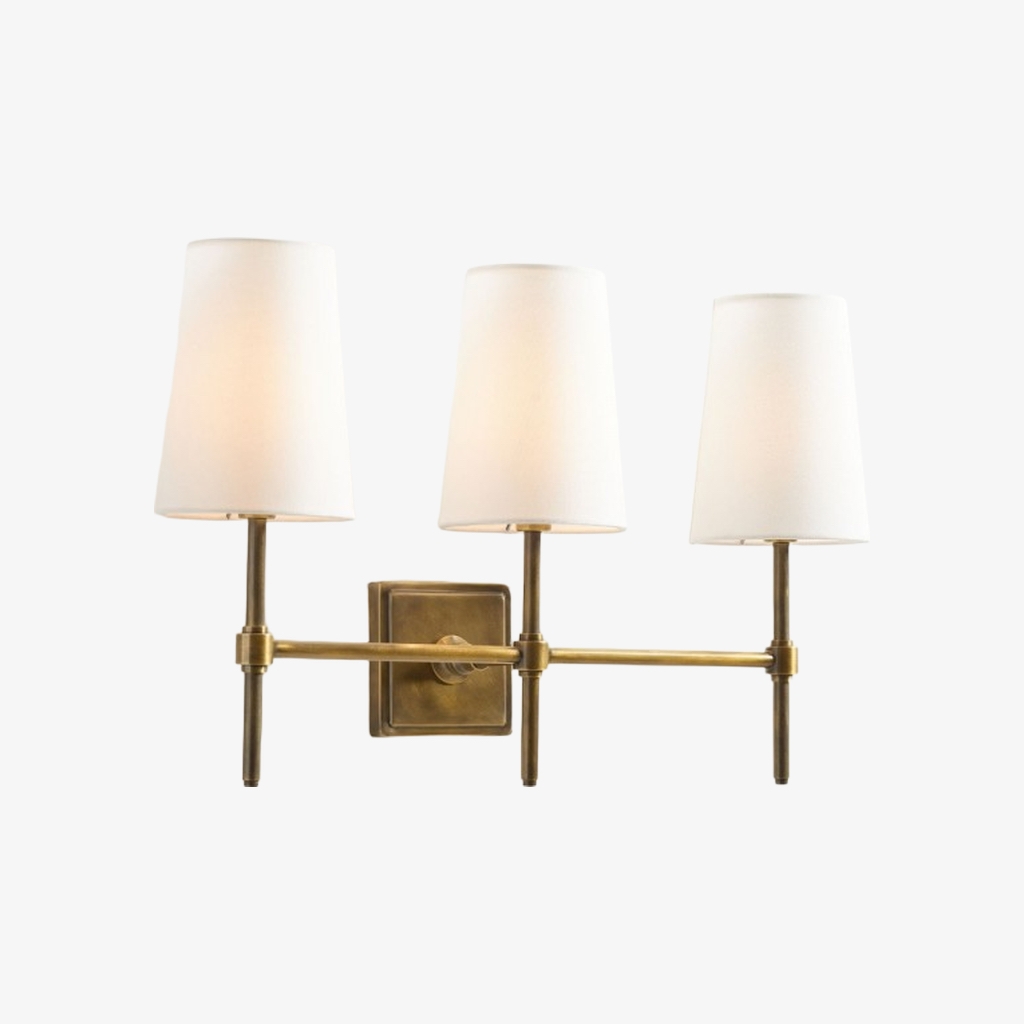 Derlina Stylish Retro Wall Lamp with White Linen Shades – Modern Industrial Design for Any Room T273
