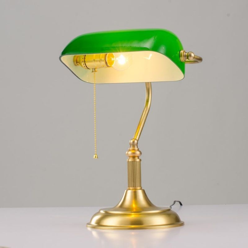Classic Green Glass Bankers Table Lamp