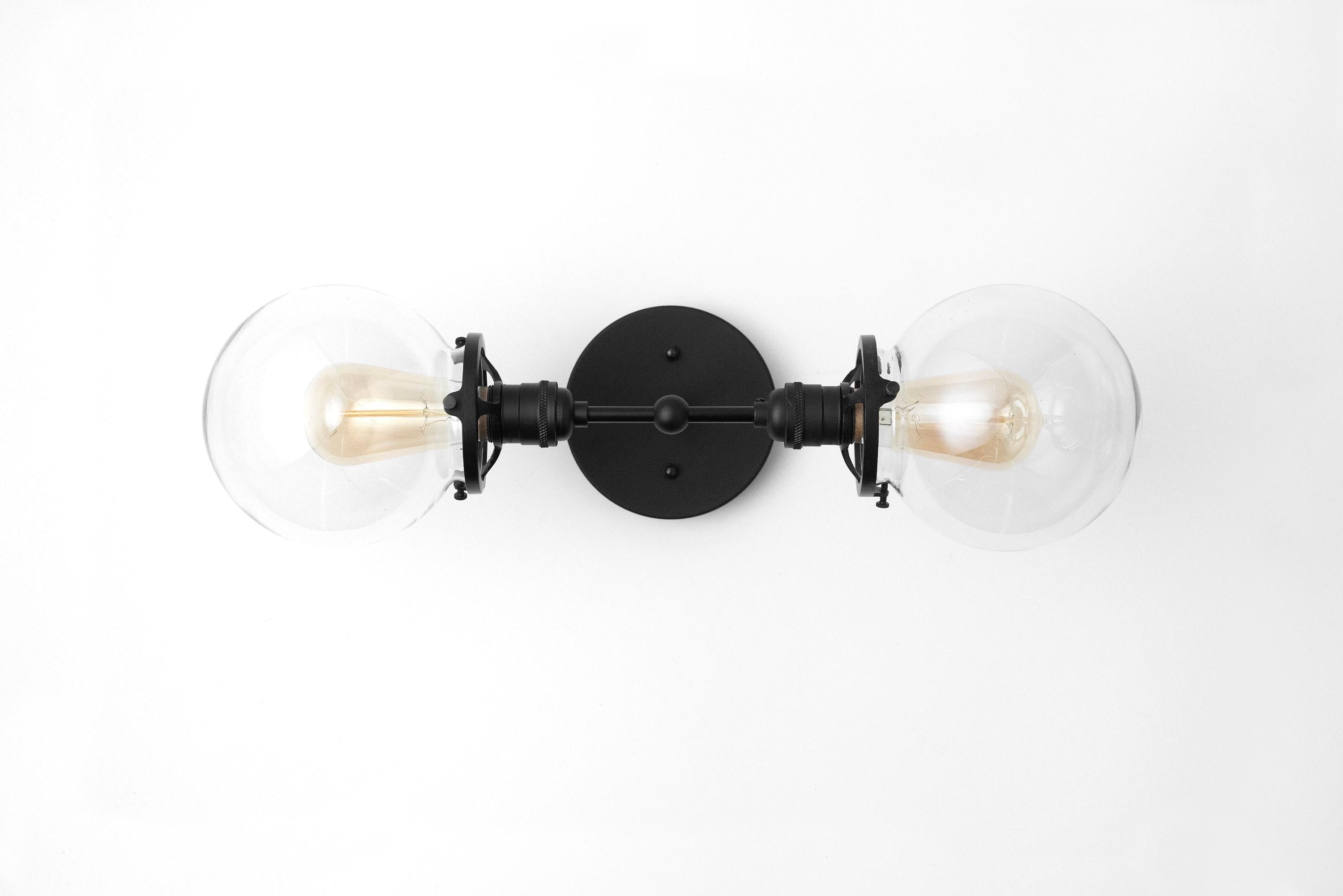 Lumio Globe Industrial Vanity Lighting- Modern Double Globe Wall Light T343