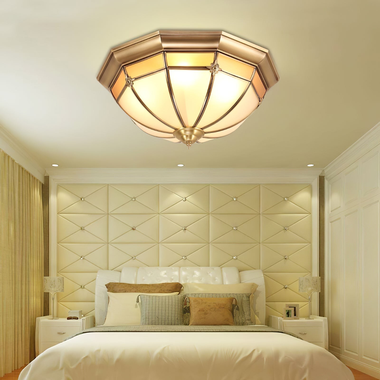 Dome Brass Flush Ceiling Lamp M460