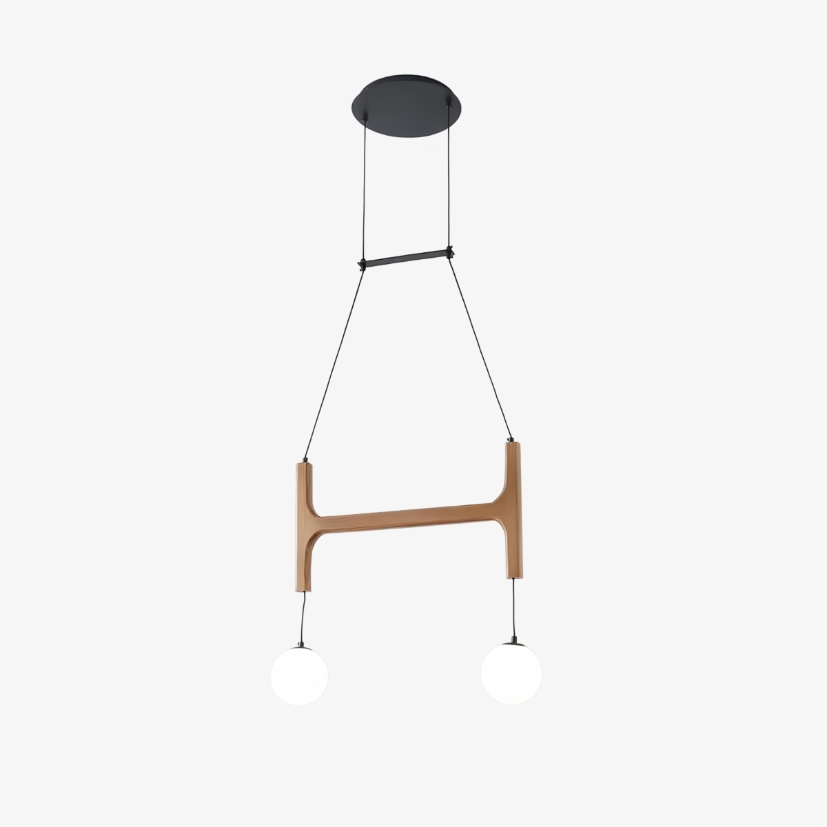 Auralith Wood Chandelier Multi Arm Fixture - Modern Natural Lighting for Living and Dining T1154