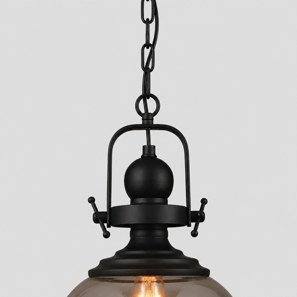 Ivoran Industrial Metal Smoky Glass Pendant Lamp - Suitable for Kitchen Island T2245