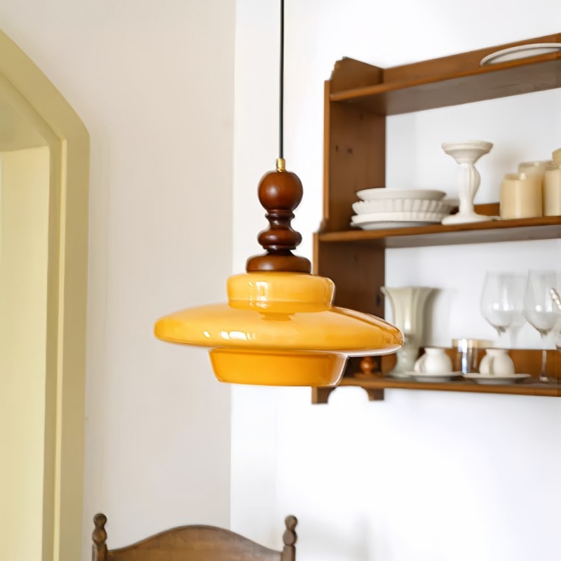 Medieval Cream Glass Pendant Lamp M172