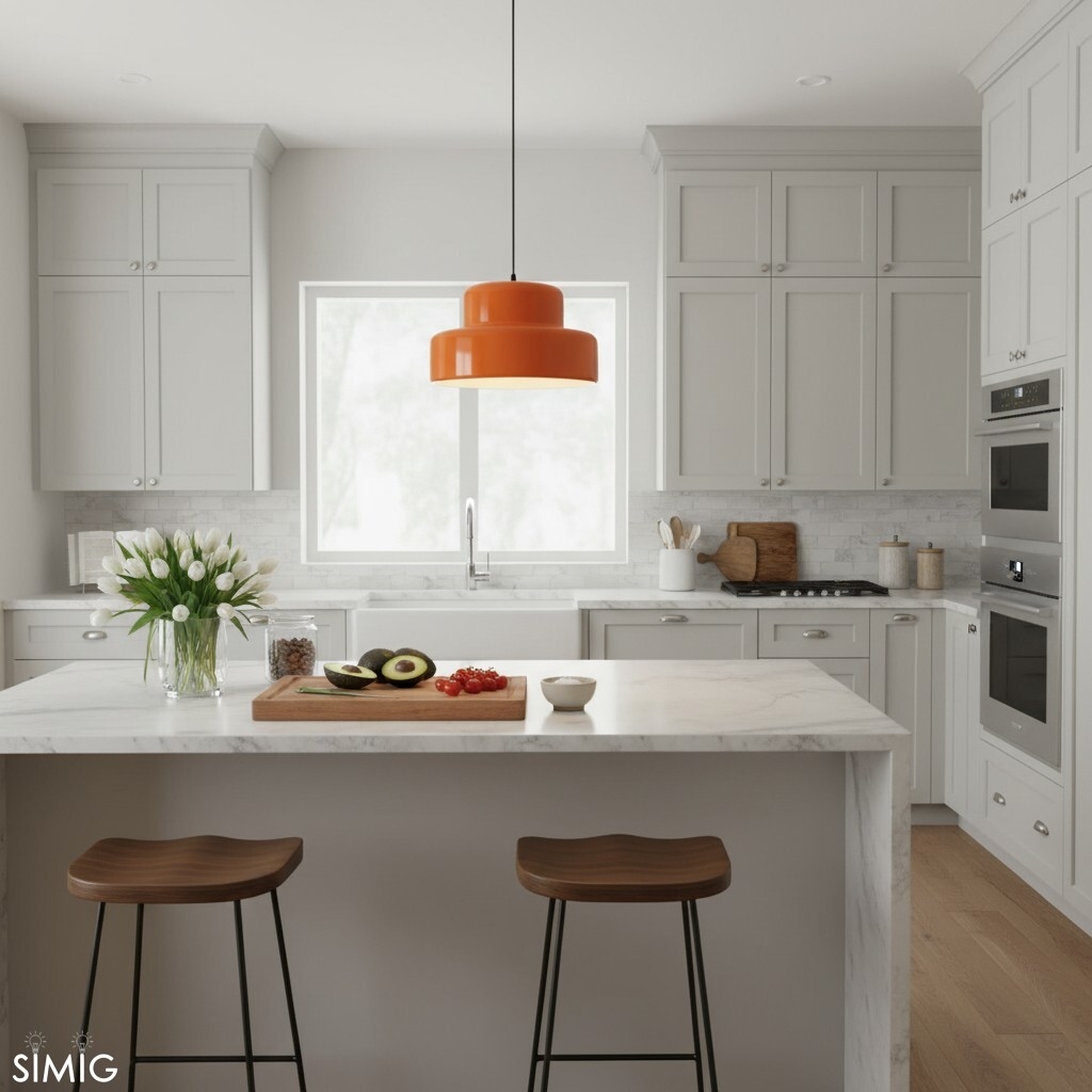 Round Pendant Light - Modern Metal for Kitchen S154
